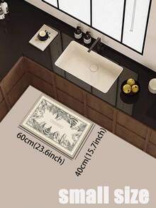 1 Pc Floral And Leaf Pattern Kitchen Mat, 3.5 Mm Soft Rubber That Absorbs Water And Is Easy To Clean. Suitable For Corridors, Bathrooms, Living Rooms, Outdoor Door Mats, And Toilets. Useable Throughout The Year And For Various Holidays. - Multicolor - View 13