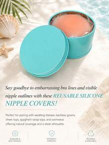 12pcs Reusable Silicone Nipple Covers With Gift Box, Invisible Adhesive Breast Pasties, Seamless No-Show Nipple Concealers For Backless Dresses - Multicolor - View 6