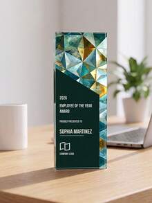 1pc Custom Logo And Text Trophy Award,Top Performer And Trophy Award,Million Dollar Club Recognition Plaque - Multicolor - View 8