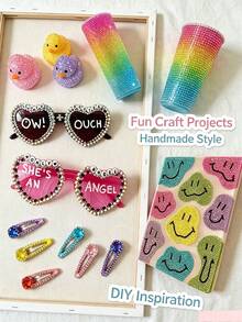 Multi-Color 3mm Resin Rhinestone Set With Precision Tweezers And Craft Glue, Fashion Decoration Suitable For DIY Clothing Accessories, Cups, Fabric Decor - Sets - View 6