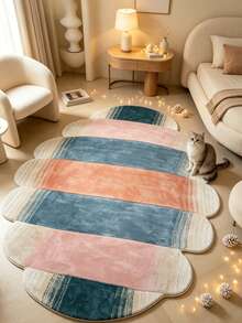 1pc Blue And Pink Patchwork Decorative Rug, Bedroom Decor, Small Rug, Carpet, Home Decor, Living Room Rug, Living Room Small Rug, Bedroom Rug, Living Room Home Decor, Outdoor Rug, Washable Rug, Graduation Gift - Blue and Pink Patchwork - View 1