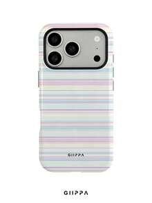 GIIPPA 1pc Pink Tone Horizontal Stripe Mixed Pattern Design, Phone 17 Pro Max Phone Case, Compatible With Phone 16 Pro Max, 15 Pro Max, 14 Pro Max, Korean Style High-End Fashion Fun Phone Case, Suitable For 11/12/13/14/15/16 Pro Max Plus, Elegant Design For Men And Women, Perfect Gift For Girlfriend On Christmas, Valentine's Day, Easter, Wedding Season And Birthday! - Multicolor - View 1