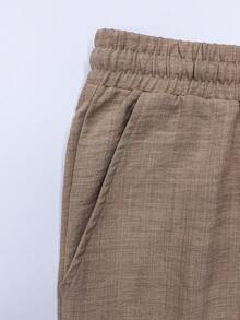 Men's Pleated Casual Versatile Daily Wear Long Pants - Khaki - View 4