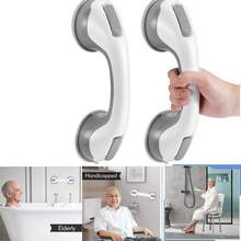 1/2pcs, Shower Handles For Bathtubs And Showers, Suction Grab Bars For Bathrooms,No Drilling Required- Balance Support, Suitable Solely For Tiles, Glass, And Hard Plastic - Grey - View 3