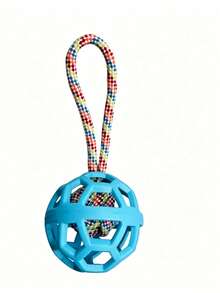 Durable TPR Braided Rope Handle Dog Toy Ball - High Elasticity Interactive Game Cleaning Teeth Training Ball For All Dog Breeds, Fun Design Pet Chewing Ball - Multicolor - View 6