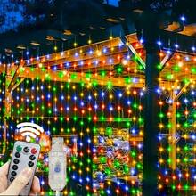LED Curtain String Lights, USB Powered Fairy Lights Garland. 8 Lighting Modes With Remote Control (Batteries Not Included), Suitable For Home Bedroom Window Wall Stage. Romantic Proposal Confession, Birthday Party, Wedding Celebration Background Atmosphere Decoration Hanging String Lights, Valentine's Day Halloween Christmas Holiday Decoration - USB Plug Curtain Light - View 5
