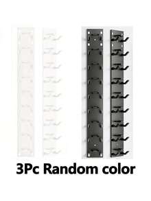 1/2/3pcs Wall-Mounted Baseball Cap Storage Rack - Strong Adhesive Hooks, Holds Up To 10 Caps At Once, Suitable For Door Panels And Cabinets, Hat Hanging Display Rack, Accessory Box, Black And White, Halloween Gift, Christmas Gift - Multicolor - View 12