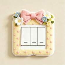 4pcs Cartoon Felt Switch Covers, 3D Pony & Flower Socket Covers, Switch Decorative Frames, Dust-Proof Button Switch Protectors, Suitable For Living Room, Bedroom, Kitchen Wall Decor, Easy Installation, No Power Required; Perfect For Birthday, Wedding Party Scene Decoration, Ideal Housewarming Gift - Multicolor - View 7