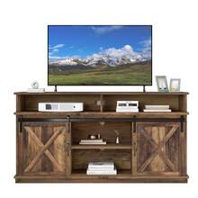 Tv Stand Brown Made Of Wood For Living Room - 棕色 - 查看 2