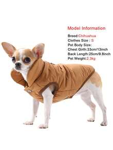 PETSIN 1PC Autumn/Winter Warm Pet Jacket Cat Dog Universal Pets Coat Outdoor Windproof Apparel Sweater For Cat Dog Suitable For Medium & Small Dogs - Multicolor - View 9