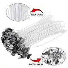 100 Piece Set Of Candle Wick, Smoke-Free Candle Wick With Stickers And Wick Locator, Candle Making Accessories, Suitable For Candle Making, DIY Candle Craft, And Handmade Candle Materials, With Multiple Sizes To Choose From - A - View 2
