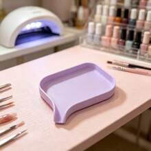 1pc Slanted Edge Nail Art Glitter & Rhinestone Decor Storage Tray, Large Capacity Nail Sticker & Nail Polish Bottle Organizer, Practical Nail Art Material Compartment Tray - Multicolor - View 13
