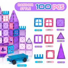 Magnetic Building Blocks 40/60/100pcs Magnetic Construction Blocks Set STEM Stacking Blocks Montessori Learning Toy Gift Suitable For Children 3 Years And Above Boys Girls Kindergarten Preschool Toy Mixed Colors - Multicolor - View 12
