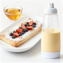 Botol Dispenser Plastik dengan Tanda Skala, Botol Dispenser Adonan Icing Anti Bocor untuk Dekorasi Pancake, Wafel, Kue Kering, Cupcake, Dispenser Saus Bumbu Tomat Mustard untuk Dapur - View 3