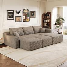 Sofa Camel 5 Seat Made Of Fabric For Living Room And Lounge - 駱駝色 5 座 - 查看 4