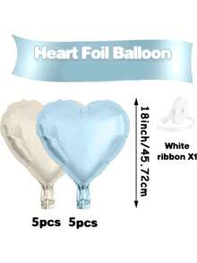 10pcs/Set 18inch Heart Shaped Foil Balloon In Gold, White, Red, Pink, Blue, Cream, Light Gold, Black - Perfect For Birthday Party, Wedding, Valentine's Day, Anniversary, Bridal Shower, New Year Party Decoration, Room Decor, Photo Props - Multicolor - View 33