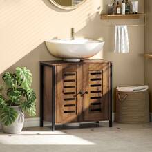 Over-The-Toilet Storage Cabinet, Adjustable Shelves, Melamine, 60 X 30 X 60 Cm, For Bathroom And Toilet, Rustic Brown - Multicolor - View 9
