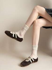 2026 New Belle Cheese Candy Thin Sole German Training Sports Ballet Mary Jane Racing Shoes - Brown - View 4