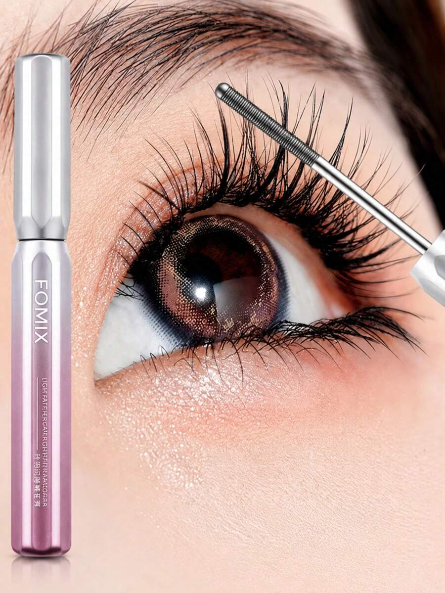 FOMIX Steel Tube Mascara, Waterproof Long Lasting Lengthening & Curling Mascara With Threaded Groove Brush, Quick Dry Smudge Resistant Formula, Defined Separated Lashes, Lightweight Eye Makeup-Black - View 1
