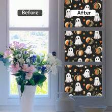 1/3pcs Halloween Pumpkin Ghost Window Privacy Film, Electrostatic Adsorption Anti-Peeping Window Film, Suitable For Bedrooms, Offices, Home Decor And Halloween Decorations. - Black Privacy Matte Screen Protector - View 8