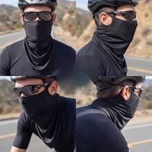 1pc Earring Design Cool Mesh Sun Protection Scarf, UV Protection Breathable Face Mask, Lightweight Sun Protection Face Mask, Suitable For Cycling, Driving And Outdoor Activities - Black - View 4