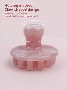 INYUSUN 1pc Resin Material Large Round Head Massage Comb, Portable Practical Scalp Relaxing Tool - Baby Pink - View 5