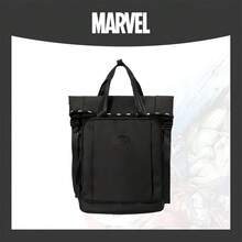 Mesuca Roll-Top Practical Daily Backpack Marvel Embossed Logo Print Pattern Black Water-Repellent Fabric Breathable Back Support Board Thickened Shoulder Straps Suitable For Commuting, Short Hiking, City Travel 1pc - View 3