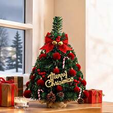 Desktop Christmas Tree, Mini Holiday Desk Ornament Home Decor Party Favor - Green - View 1