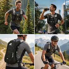 Running Vest With 500ML Soft Flask For Women Men,Camel Hydration Backpack, Water Backpack, Running Hydration Vest Backpack, Running Backpack, Phone Holder, Water Bottle Holder,Trail Running Backpack For Marathon, Hiking, Cycling - Black + 500ML Water Bottle - View 6