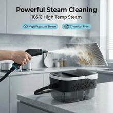 4bar High Pressure Deep Cleaning 1500W High Power Steam Cleaner 1.6L Water Tank Easy To Clean 15s Quick Steam High Temperature Cleaning Machine Multi-Function Home Cleaning Tool Suitable For Kitchen Grease, Bathroom Stains And Home Surfaces Multi-Function Interchangeable Nozzle Steam Cleaner - EU F Type Plug(220-240V) - View 1