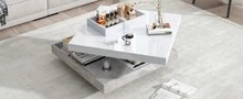 Coffee Table White Made Of Wood For Living Room And Lounge - 白色 - 查看 8
