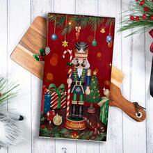 1/2 Set Of Kitchen Hand Towels With Soldier And Christmas Tree Patterns, Decorated With Balls. Durable Indoor And Outdoor Decorative Towels, Suitable For Kitchen, Furniture, Christmas Party Decoration, Holiday Themes, And Home Decor. - Multicolor - View 6
