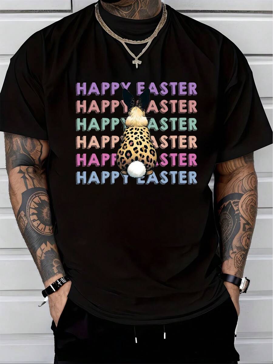 Men T-Shirts - 黑色 - 查看 1