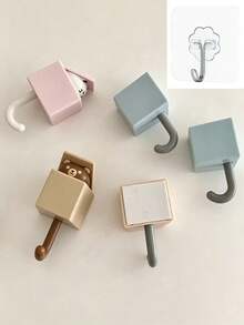 1pc/10pcs Cute Cartoon Cat Adhesive Hooks Strong No-Trace Creative Wall Mounted Hooks Home Bedroom Kitchen Storage Organization Expandable Hooks Decorative Wall Accessories For Hanging Clothes Towels Keys Bags - Multicolor - View 10