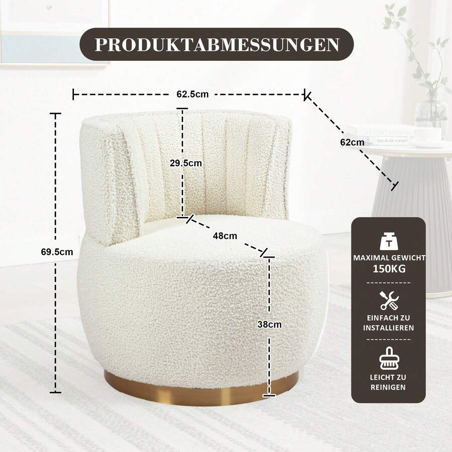 Furniture White Made Of Teddy For Everyday Home Use - 白色 - 查看 1
