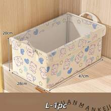 1pc Stackable Storage Box With Lid, Balloon Bear Pattern, Large Capacity With Handle, Space-Saving, Convenient For Storage And Organization, Multi-Functional Storage Box, Transparent Storage Box Organizer, Thickened Storage Box, Suitable For Home, Dorm, Bedroom, Closet, Etc. Valentine's Day Sunshine Travel Cool,Dorm Room - Baby Blue - View 15