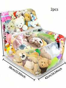 Storage Bean Bag Large Capacity PVC Zipper Storage Bag Bedroom Plush Doll Blanket Storage Bag Suitable For Nursery Playroom - Multicolor - View 16