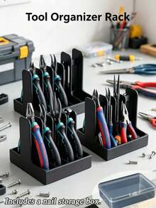 Pliers Storage Rack, Desktop Tool Organizer, Multi-Slot Hand Tool Holder, Suitable For Workbench, Garage, Desk, Hardware Tool Storage - Multicolor - View 1