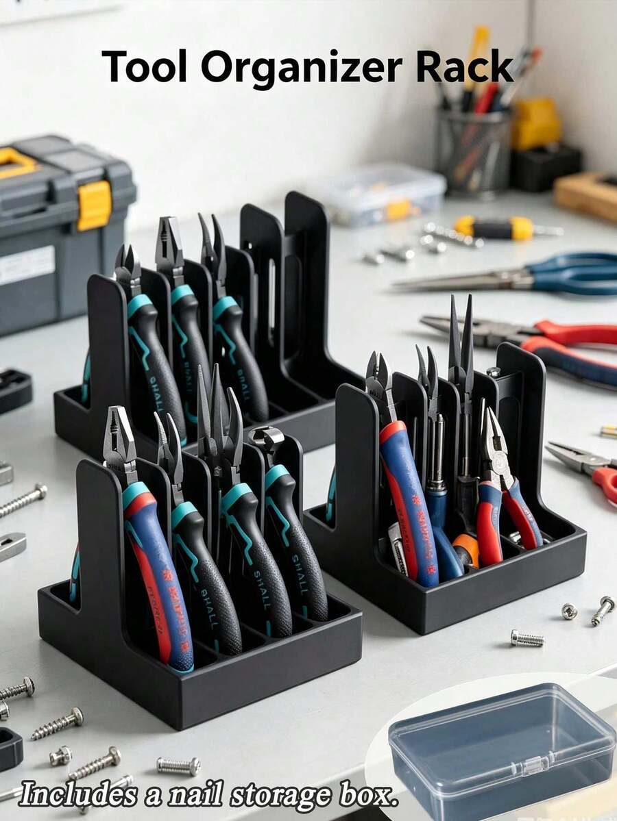 Pliers Storage Rack, Desktop Tool Organizer, Multi-Slot Hand Tool Holder, Suitable For Workbench, Garage, Desk, Hardware Tool Storage - Multicolor - View 1