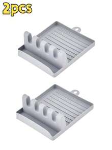 1pc Multi-Function Silicone Spoon Spatula Holder Utensil Rack, Versatile Kitchen Tool Organizer Kitchen Accessories With Drip Tray For Pot Lids, Heat Resistant Non-Slip Counter Storage, .Halloween Decor For Home,Fall Home Decor,Halloween Costumes - Multicolor - View 16
