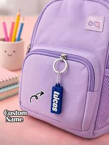 Customized Personalized Letter Keychain - Block-Style Name Keychain - High Quality & Durable - Perfect Gift For Classmates, Backpack/Bag Charm - Souvenir, Birthday Gift, Father's Day Gift - English Letters Only - Multicolor - View 8