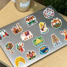 50Pcs Funny India Travel Stickers Aesthetics Scrapbook Stickers Pack India Souvenir Graffiti Stickers World Travel Stickers Vinyl Waterproof Stickers For Water Bottle,Computer,Laptop,Phone,Luggage,Notebook,Fridge - Multicolor - View 6