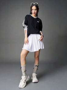 Adidas Kaos Rajut Lengan Panjang Tanpa Kerah Wanita DANCE LS TEE2 TKG3858 - Hitam - View 6