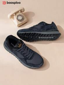 baasploa Men's Retro Casual Sports Shoes, Breathable Or Warm Styles Available, Comfortable And Non-Slip, Suitable For Daily Commute And Outdoor Walking - Dark Grey - View 10