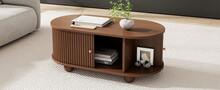 With Storage Coffee Table Brown Made Of Wood For Living Room And Lounge - 核桃 - 查看 4