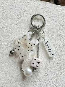 1pc Ins Dot-Patterned Lily Flowers Phone Charm - Handmade Beaded Phone Chain For Hanging, Camera Anti-Loss Chain For Travel, Bag Accent, Keychain, Apple A IrPods Pro Bluetooth Earphone Case Hanger, Holiday Gift - Multicolor - View 2