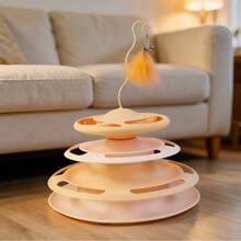 1件 UFO 旋轉寵物玩具，貓咪益智玩具，多功能食物盒，逗貓棒，自我娛樂，耐抓防刮，防滑玩具 - 查看 8