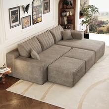 Sofa Camel 5 Seat Made Of Fabric For Living Room And Lounge - 駱駝色 5 座 - 查看 5