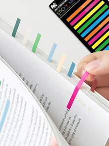 1 Set 300pcs Morandi Macaron Thin Fluorescent Index Tabs, Semi-Transparent PET Self-Adhesive Page Markers, Writable & Reusable Sticky Notes For Book Annotation, No Residue, No Damage To Pages, Waterproof High-Bright Translucent Index Tabs For Reading & Classification - one-size - View 1