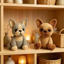 1pc Bulldog Brothers Crochet Kit (Materials Only, Simple Hand Crochet Required), DIY Kit For Beginners, Includes Step-By-Step Guide And English Instructions, Cute Design, Home Decor, Creative Gift For Birthday And Holiday, Christmas - DIY Crochet Kit - View 9
